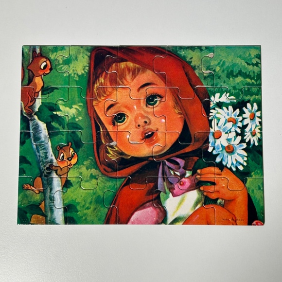 Vintage 60s 70s Set of 4 Fairy Tale Puzzles Made in Japan No Box (13E) - Picture 5 of 6